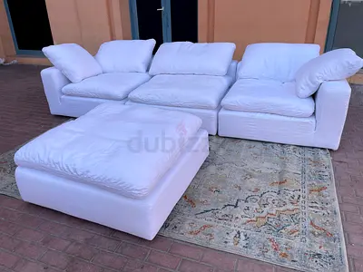 Cloud ☁️ feather Filled Luscious sofa and footstool