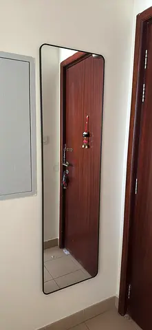 Full-Length Wall Mirror with Slim Black Frame whth stand