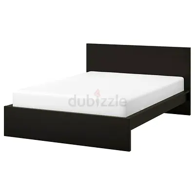 IKEA MALM Bed frame, high, black-brown/Leirsund, 160x200 cm with VESTMARKA Sprung mattress