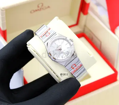 Omega Constellation Stainless Steel Ladies Master Copy Watch with stones Bezel