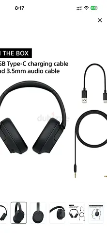 Over-ear Bluetooth Headphones with USB-C Charging and 3.5mm Audio Cable