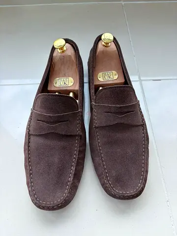 Tod’s brown suede shoes