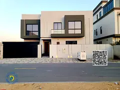 Al Zahiyah, luxurious modern villa with 5BR, including AC, super deluxe finishing, bank financing, f
