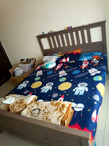 IKEA Solid wood single bed frame with headboard - good condition