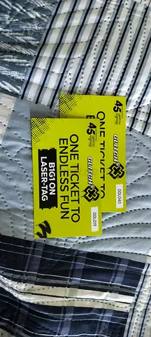 Two One-Ticket Endless Fun 45th Anniversary Laser Tag Tickets Al Gurair Mall