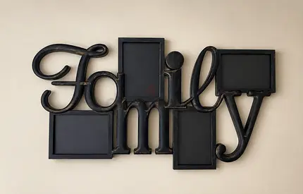 Wall-mounted Family Photo Frame Collage (Black Metal Finish)