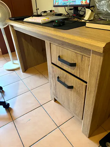 Wooden Study Desk with Drawers - Light Oak Finish