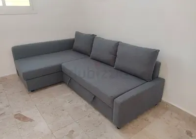 Ikea L Shape Sofa cum bed with big storage in L