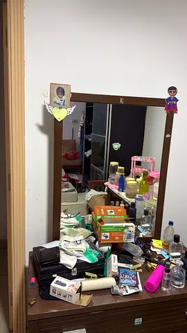 Large Wooden Dressing Table Mirror with Frame - Good Condition