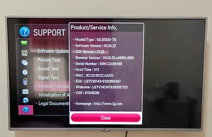 LG TV 50LB5820-TB