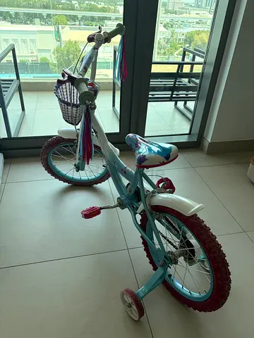 Spartan Frozen Disney Used Kids Bicycle with Training Wheels - Good Condition