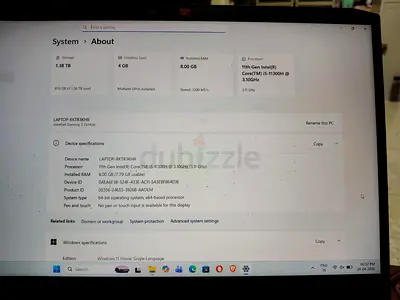 Used 11th Gen Intel i5 Laptop - 8GB RAM, 1.5 tb storage