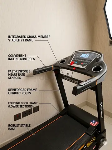 Powermax TDA-Series Pro-Performance Home Treadmill - Foldable with Pulse Sensor