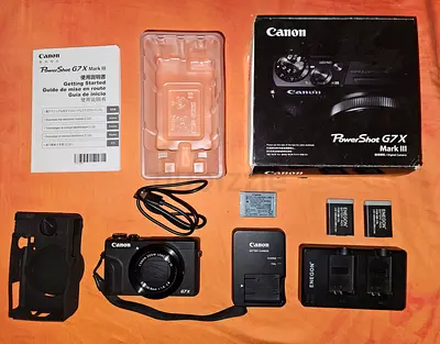 Canon PowerShot G7 X Mark III with Extras - Box, Dual Batteries, 2x Charger, Case