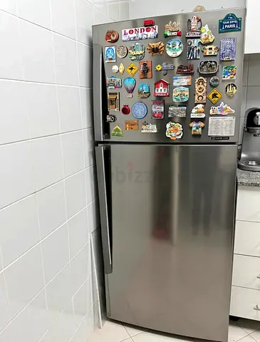 LG Top Freezer Fridge 2-Door Stainless Steel - Good Condition