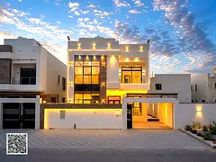 Villa for sale in Ajman | Al Helio 2 area | 5 bedrooms, majlis, hall, maid's room and roof | Fre