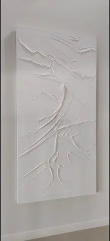 Minimalist White Textured Abstract Wall Art (Canvas) 150*75