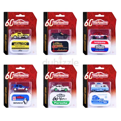 Majorette 60th Anniversary Die-Cast Car Collection - Set of 6 (New, Packaged)