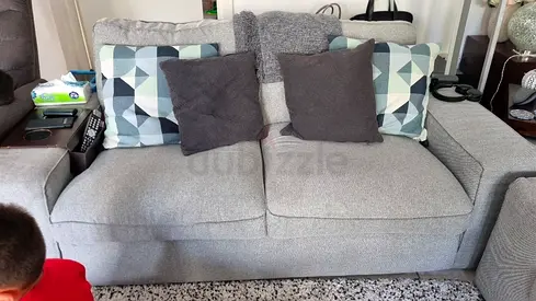 Light grey 2-seater fabric sofa in good condition - IKEA Kivik