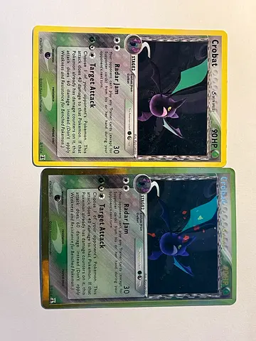 Two Crobat Pokémon Trading Cards (Rare Holo  Regular) - Vintage TCG