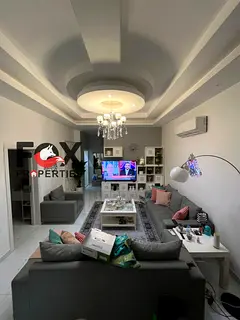 Villa in Al Zahia for annual rent, consisting of 4 master bedrooms, two living rooms, and a large ma