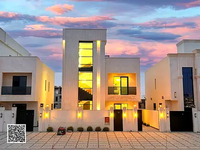 Villa in Ajman | Al Helio 2 area | 5 bedrooms, majlis, 2 halls and roof | Freehold | Price includes