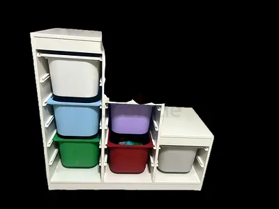 IKEA White Multi-Bin Kids toy Storage Organizer with 6 Colorful Plastic Drawers