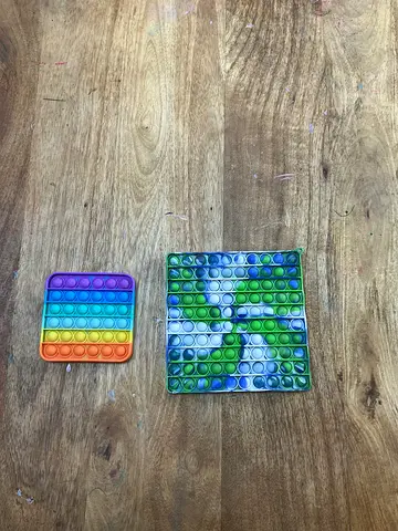 Set of 2 Pop It Fidget Toys – Square  Rainbow Mini