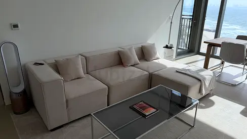 Sofa 3 seater beige sandy color minimalist L shape