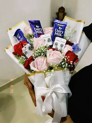 Handheld Chocolate  Rose Bouquet — Gift-ready arrangement