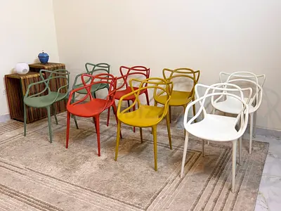 🌈 Authentic ( Kartell ) Masters Chairs – Set of 8 | Philippe Starck Design | Iconic Statement Piece
