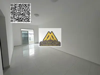 A premium 1-bedroom apartment with a living room for annual rent in Al Jurf 2 – Ajman. It is a second-tenant unit featuring a master bedroom, 2 bathro