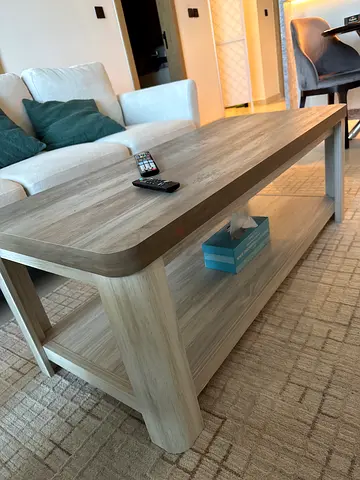 Light Wood Coffee Table with Shelf - Good Condition