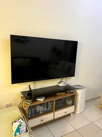 65 inch Flat Panel LED TV mounted on wall - Good working condition