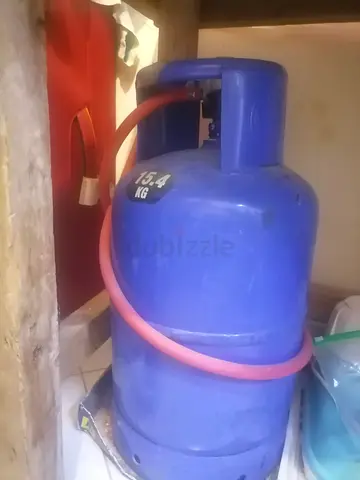15.4 kg Blue LPG Gas Cylinder with Hose - Used, Good Condition