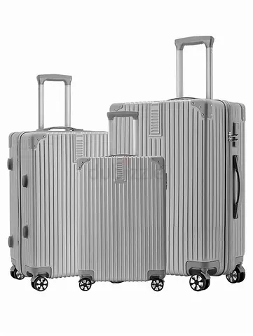 Set of 3 Lightweight Hard-Shell Suitcases with Spinner Wheels (Carry-on + Medium + Large)