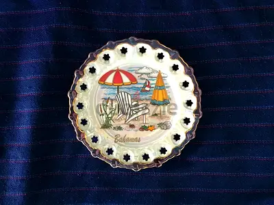 Vintage Souvenir BAHAMAS Ceramic Plate Wall Hanging