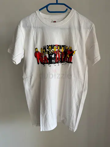Fruit of the Loom Men White Simpson x La Casa Del Papel T-Shirt Size S