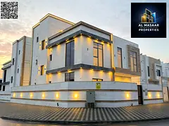 Corner villa on two streets, near the mosque. Land area 4350 sq ft. 7 master bedrooms and a roof ter