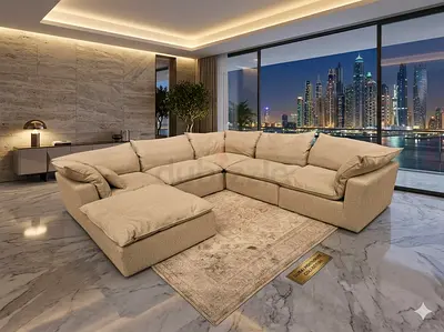 2XL Home Feather Filled Sofa Beige Excellent condition