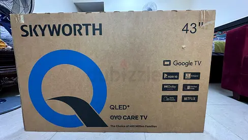Skyworth 43 QLED+ Google TV (Boxed) - Excellent Condition