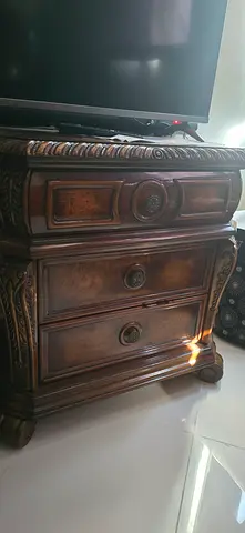 Solid Wood Vintage Dresser with Large Mirror - Good Condition