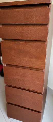 Solid Wood Tall Chest of Drawers - 6 Drawers, Good Condition