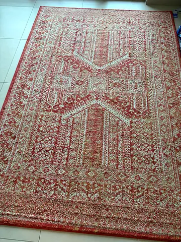 Ikea Large Traditional Red Patterned Area Rug Carpet - Good Condition
