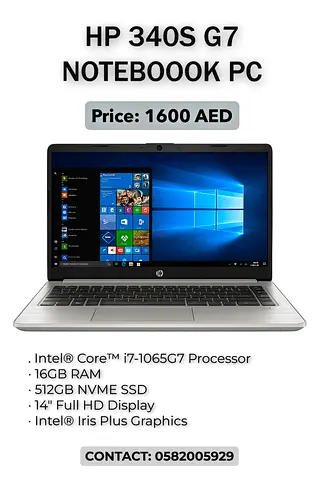 HP 340S G7 i7 | 16GB RAM | 512GB NVMe | 14 FHD | Win 11 Pro