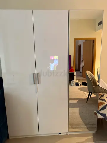 White 2-Door Wardrobe / Armoire in Good Condition