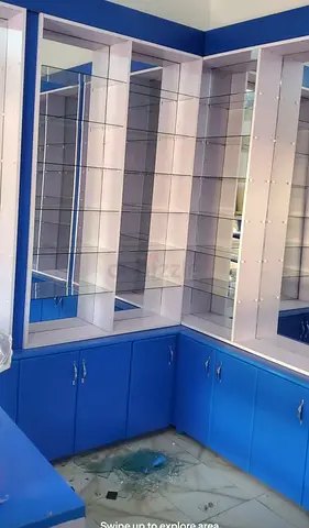 Mobile shop farmacy ,saloon interior design and fitout decoration work services available