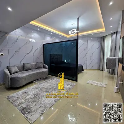 Studio with sea view balcony, Fully furnished new, very elegant furniture, including all bills, with a gym, swimming pool, and private parking.