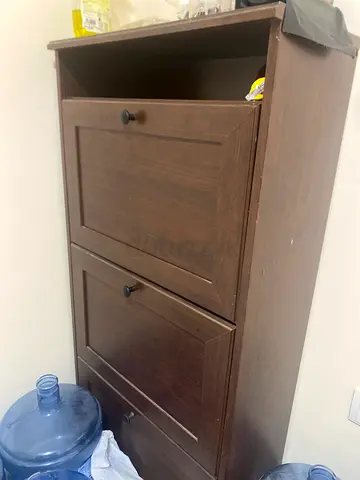 IKEA Wooden shoe rack with 3 compartments and storage space