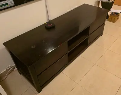 Dark Wood TV Unit / Entertainment Center with Drawers